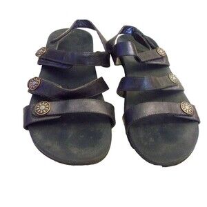 Vionic 44 Cathy Slip On Leather Slide Sandals Womens Size 10 Wide  TVW4089 Gray